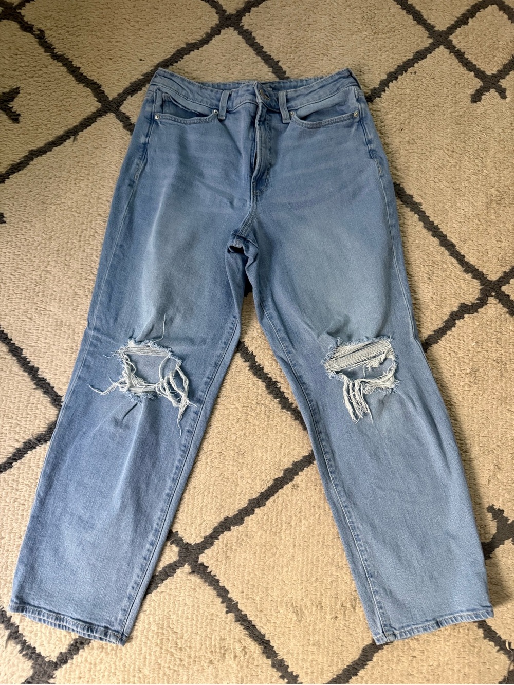 Old Navy High Rise OG Loose Size 12 Blue Distressed Women's Jeans